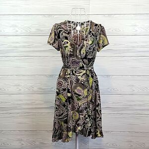 Apt. 9 paisley print midi dress with ruffle Women's Size M